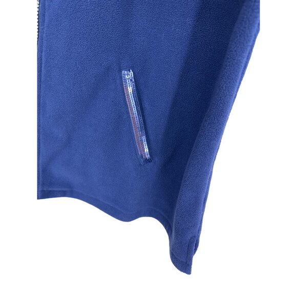 Quacker Factory Womens Fleece Vest With Rhinestone Zipper & Pockets Size 3X - Picture 3 of 10